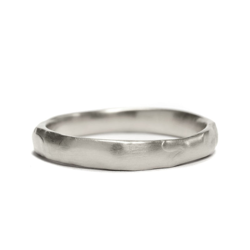 Sterling Silver 3.5mm Organic Ring Band