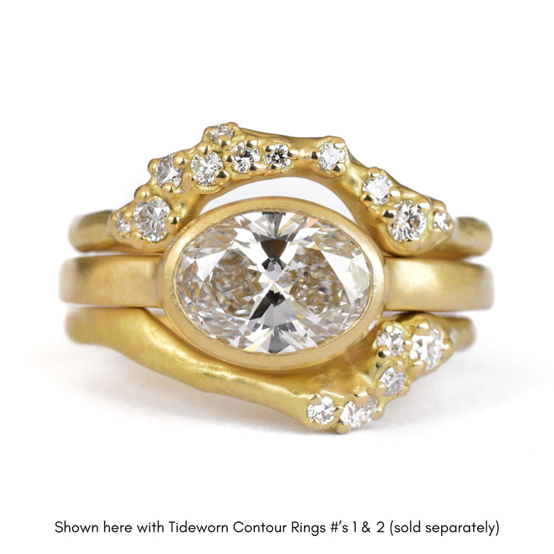 Oval Diamond Solitaire with Square Band