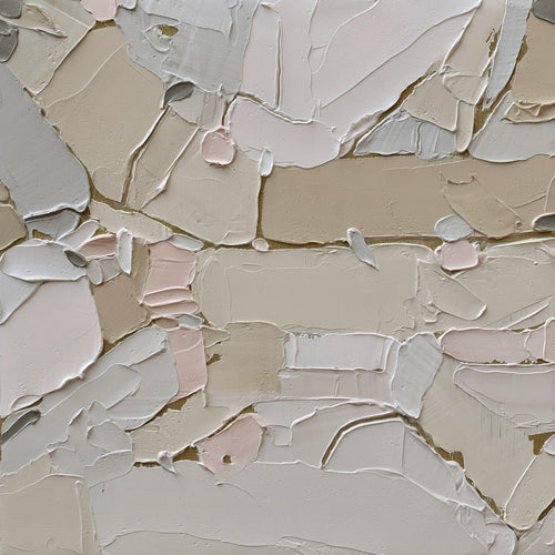 Aerial 2. Textural Mixed Media Painting in a Maple Frame. Ninos Studio.