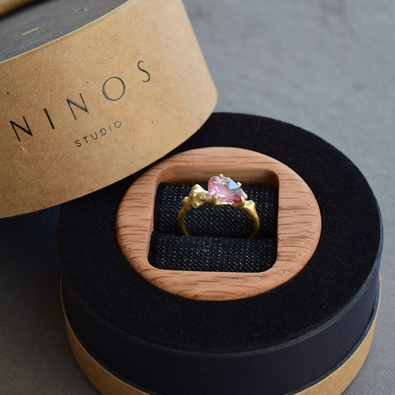 Pink Garnet Rough Luxe Ring #1