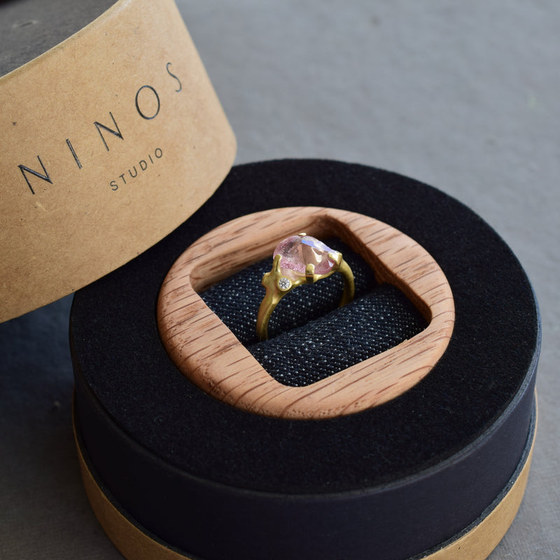 Pink Garnet Rough Luxe Ring #2