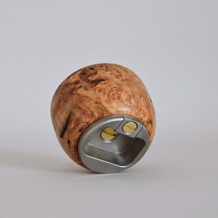 Handcrafted Knob Bottle Opener in Burl Walnut. Ninos Studio. 