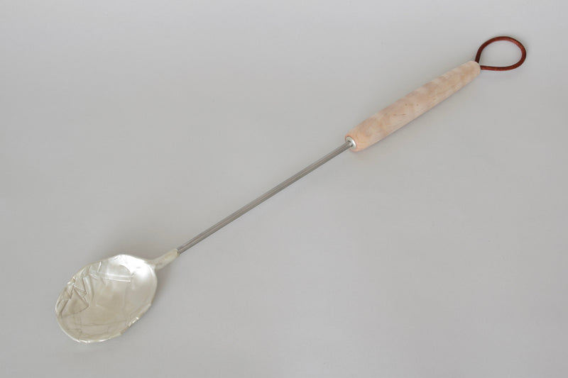 Cast Silver Spoon with Maple Handle. One-of-a kind and available at Ninos Studio. 