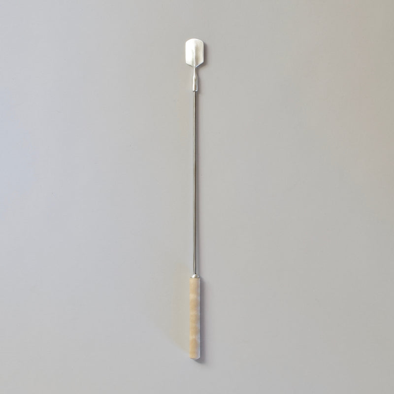 Cocktail Stirrer in cast silver, stainless silver, and turned maple. Available at Ninos Studio. 