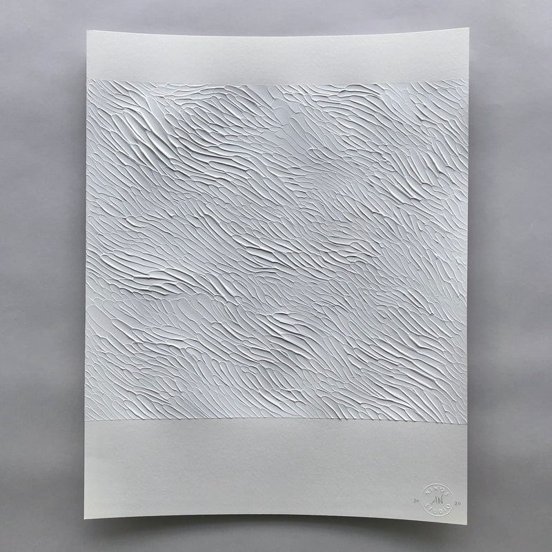 White textured art study on paper by Ninos Studio