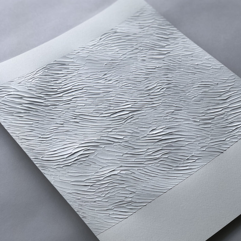 White textural art study on paper by Ninos Studio