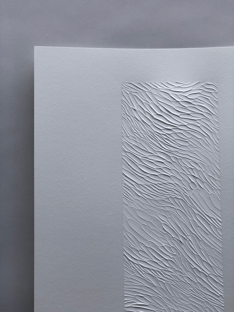 White textured art study on paper by Ninos Studio