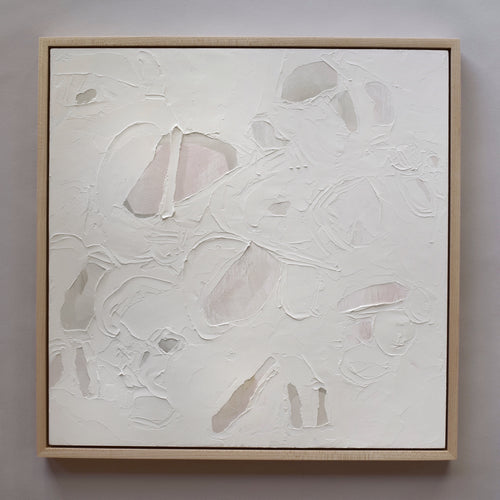 Mixed Media Abstract Painting by Ashleigh Ninos of Ninos Studio. Pink and Neutrals Abstract Art. Minimal Modern Design. 