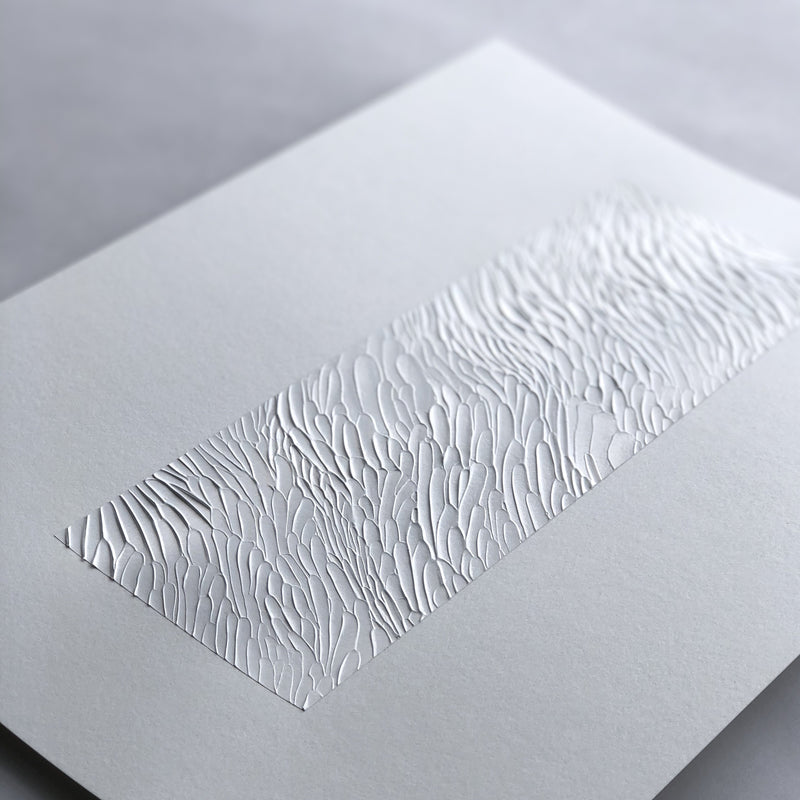 White textured art study on paper by Ninos Studio