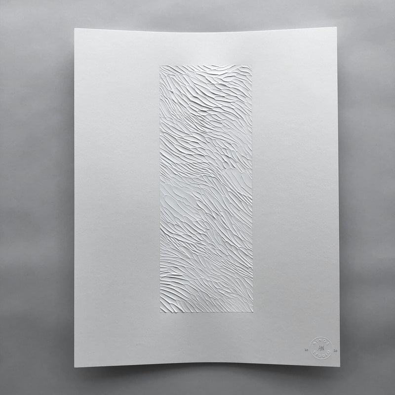 White textured art study on paper by Ninos Studio