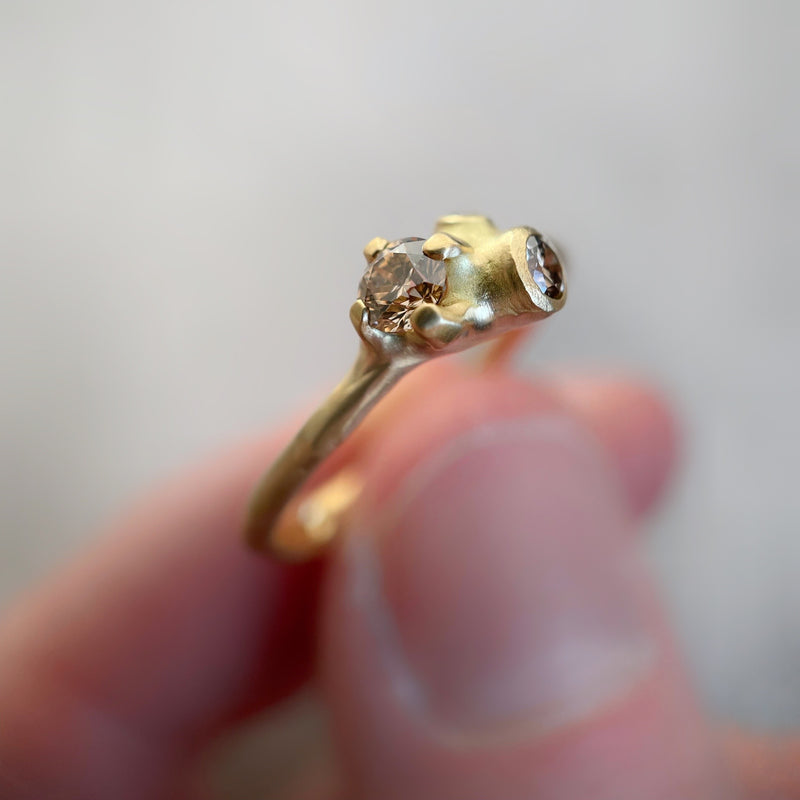 Champagne Diamond Cluster Ring, Ninos Studio.