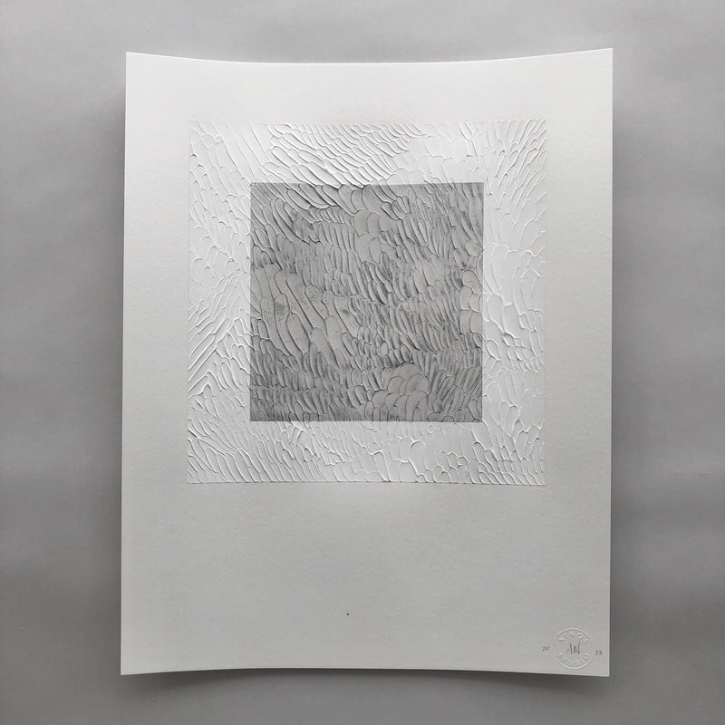 Monochromatic Textured Art Study on Paper by Ninos Studio