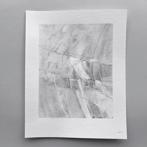 Ninos Studio, Black & White Monochromatic Textured Abstract Art, Study on Paper.