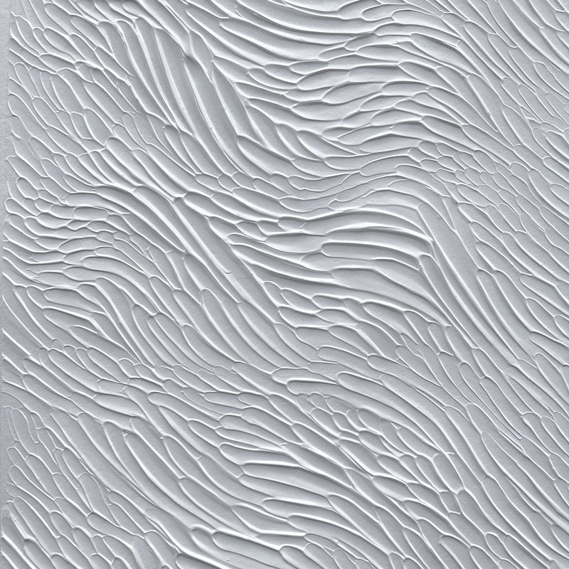 Ninos Studio, White Monochromatic Textured Abstract Art, Study on Paper.