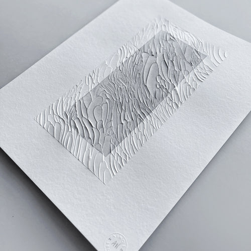 Ninos Studio, Black & White Monochromatic Textured Abstract Art, Study on Paper.