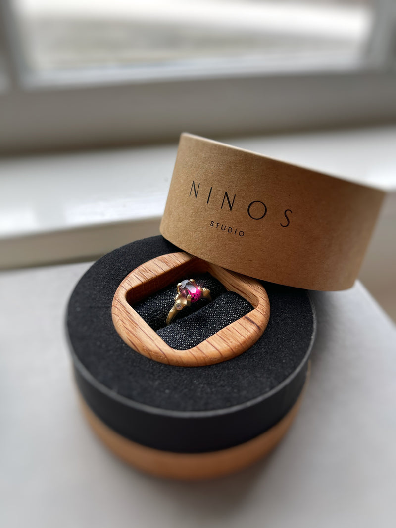 Rhodolite Rough Luxe Ring