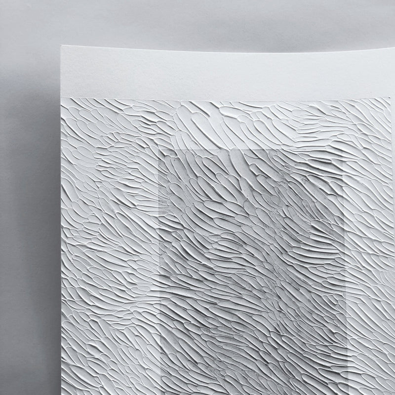 Textured Minimal Monochromatic Abstract Art on Paper by Ninos Studio