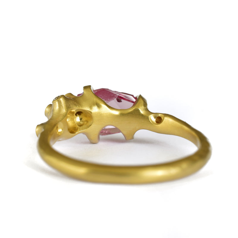 Pink Garnet Rough Luxe Ring #1