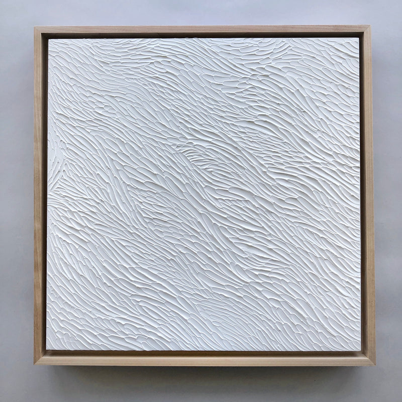 White on White Textural Painting by Ninos Studio