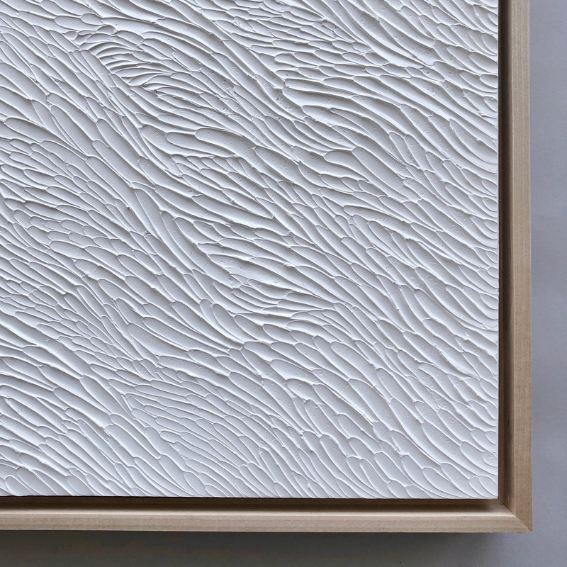 White on White Textural Painting by Ninos Studio