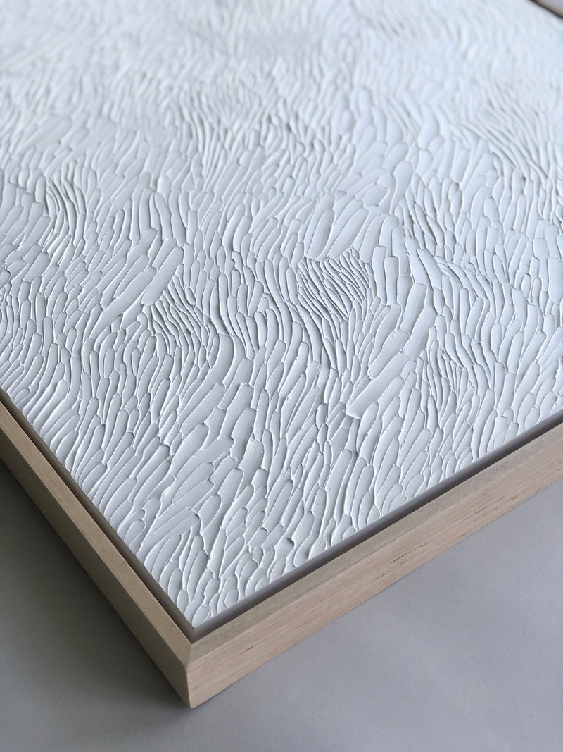 White on White Textural Painting by Ninos Studio