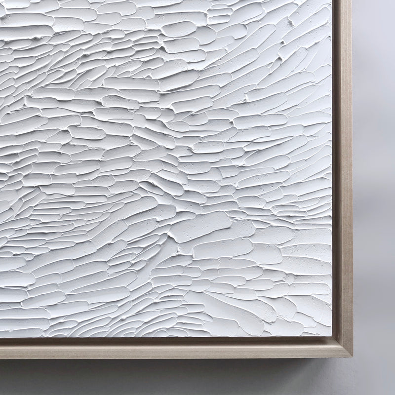 White on White Textural Painting by Ninos Studio