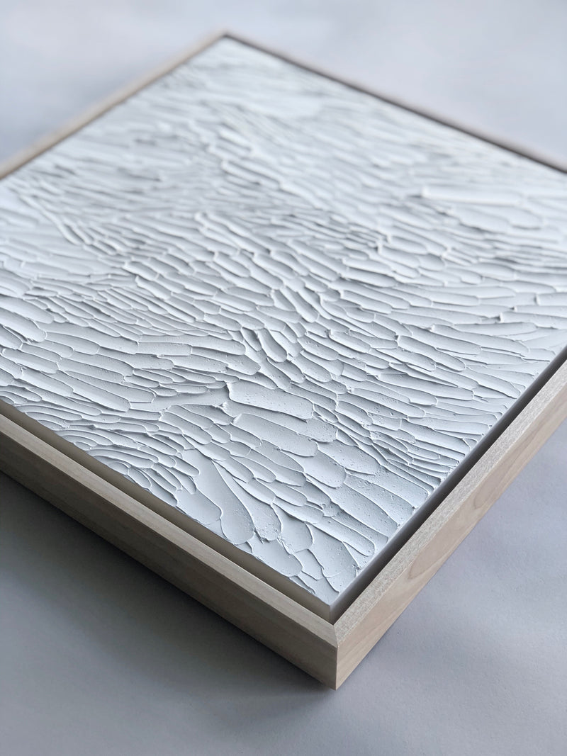 White on White Textural Painting by Ninos Studio