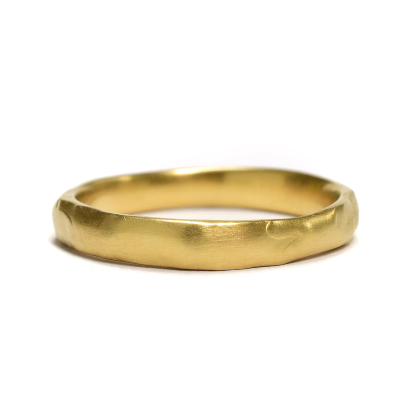 Organic Unisex Ring Band available in 18k Yellow Gold, 14k Palladium White, or 18k Rose Gold by Ninos Studio. 