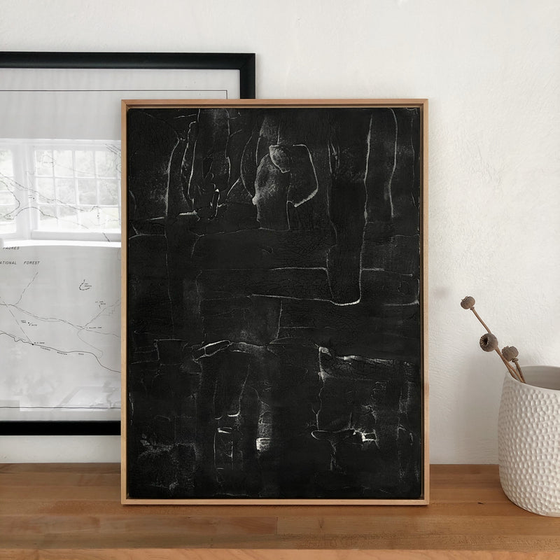 Black and White Abstract Textural Art by Ninos Studio