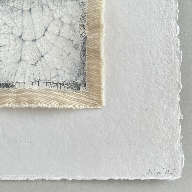 Textural Abstract Mini Painting on Raw Canvas by Ninos Studio