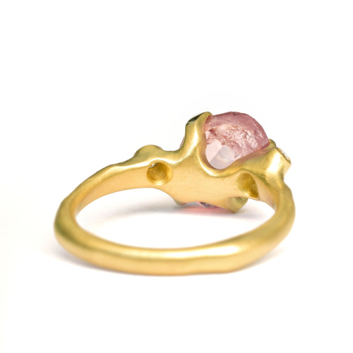 Pink Garnet Rough Luxe Ring