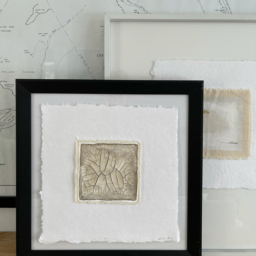 Textural Mini Painting on Raw Canvas by Ninos Studio