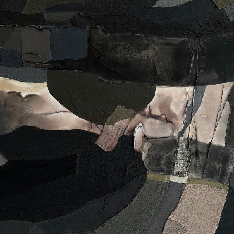 Aerial 33, Textured Mixed Media Large Scale Painting - Copyright 2022 Ninos Studio