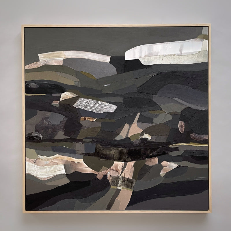 Aerial 33, Textured Mixed Media Large Scale Painting - Copyright 2022 Ninos Studio