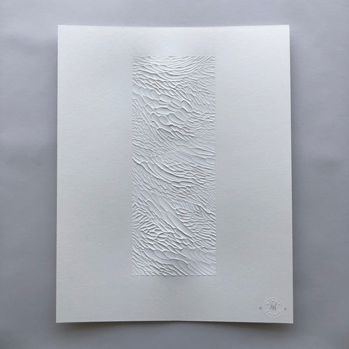 White textural study on paper, 11x14 inches, available at Ninos Studio.