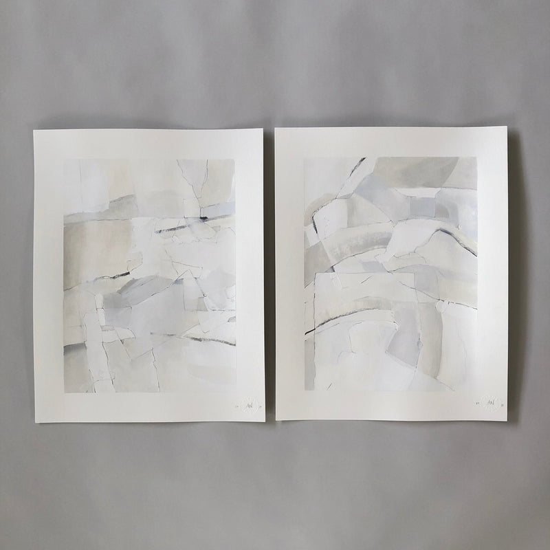 Neutral art study set of 2 on paper, 11x14 inches, available at Ninos Studio.