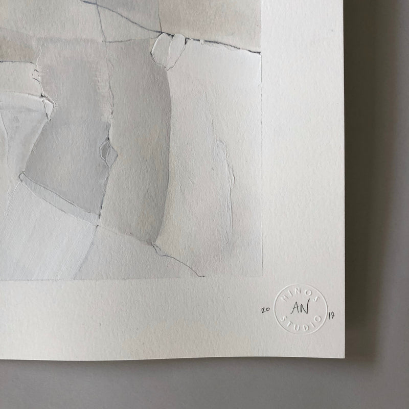 Neutral art study set of 2 on paper, 11x14 inches, available at Ninos Studio.