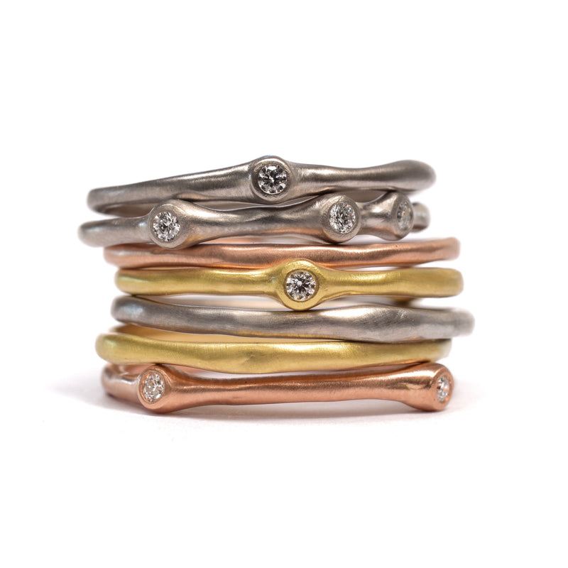 Single Petite Stacking Ring (With Diamonds)