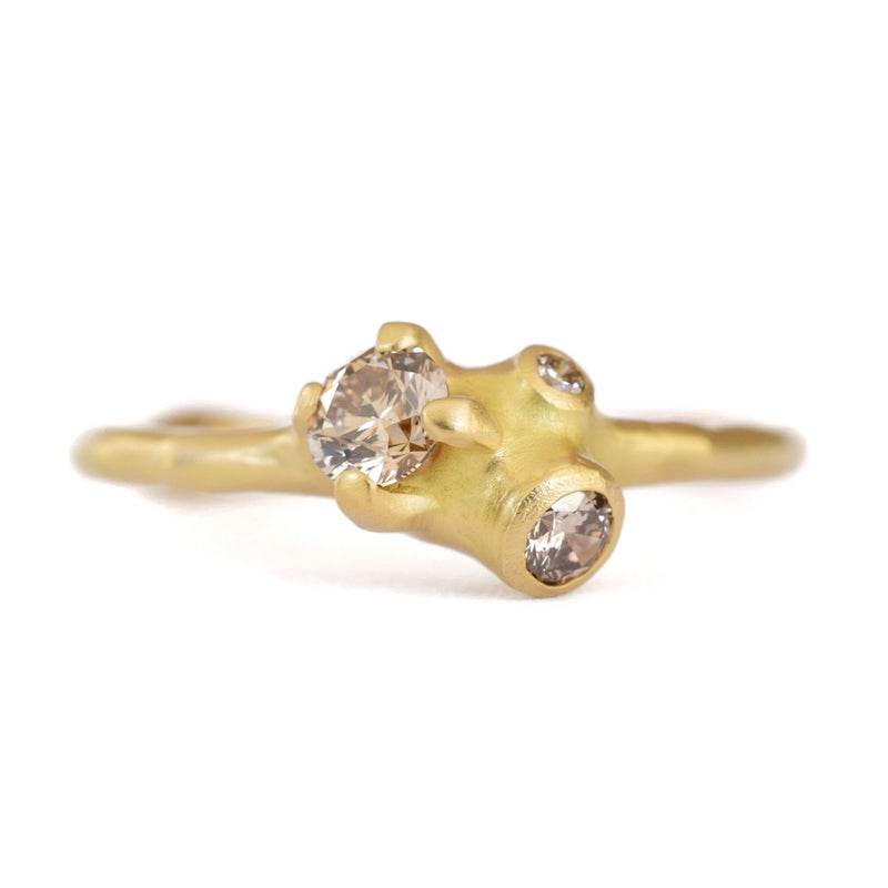 Champagne Diamond Cluster Ring, Ninos Studio.