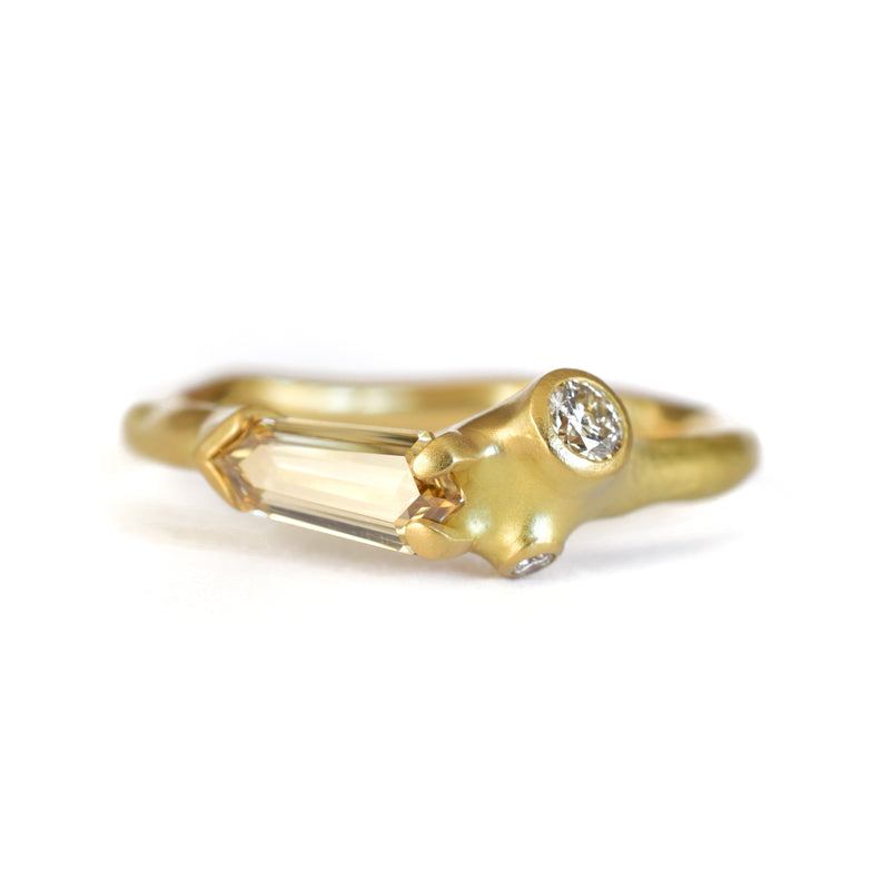 Elongated Diamond Cluster Ring