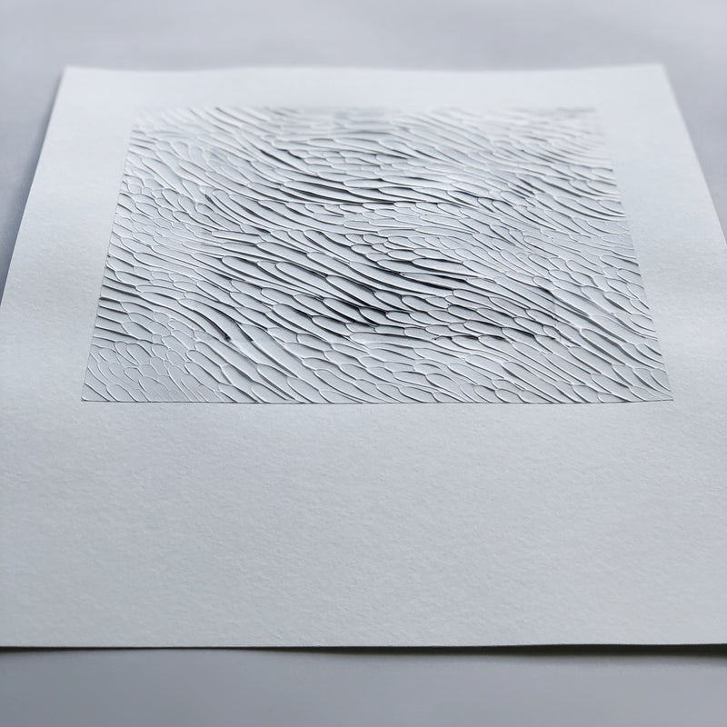 Textural Monochromatic Art Study on Paper by Ninos Studio