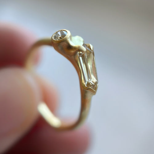 Elongated Diamond Cluster Ring