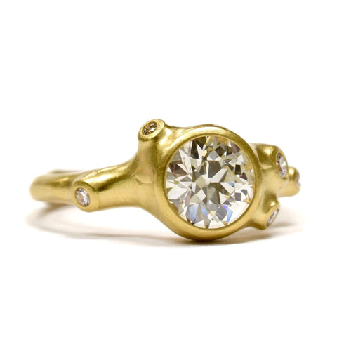 Bezel Set Diamond Cluster Ring