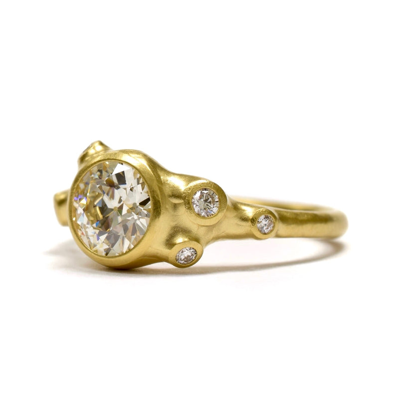 Bezel Set Diamond Cluster Ring
