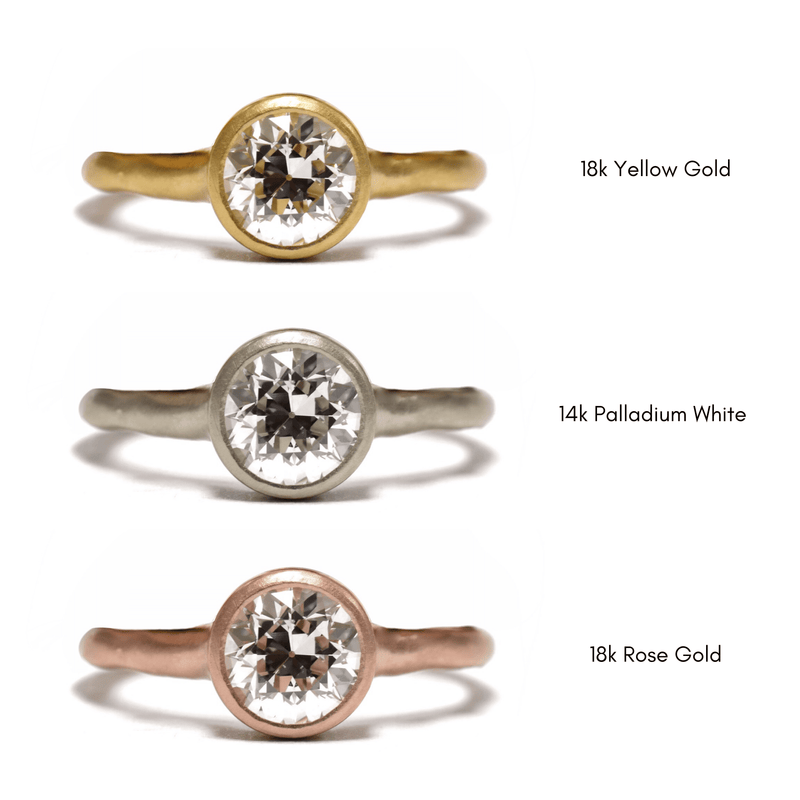 Ninos Studio Bespoke Engagement Rings - Organic Band Solitaire Metal Color Options