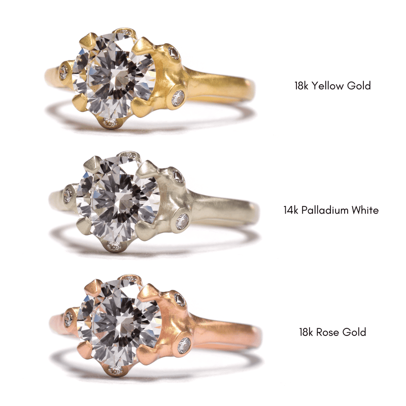 Ninos Studio Bespoke Engagement Rings - Prong Set with Organic Clusters Metal Color Options