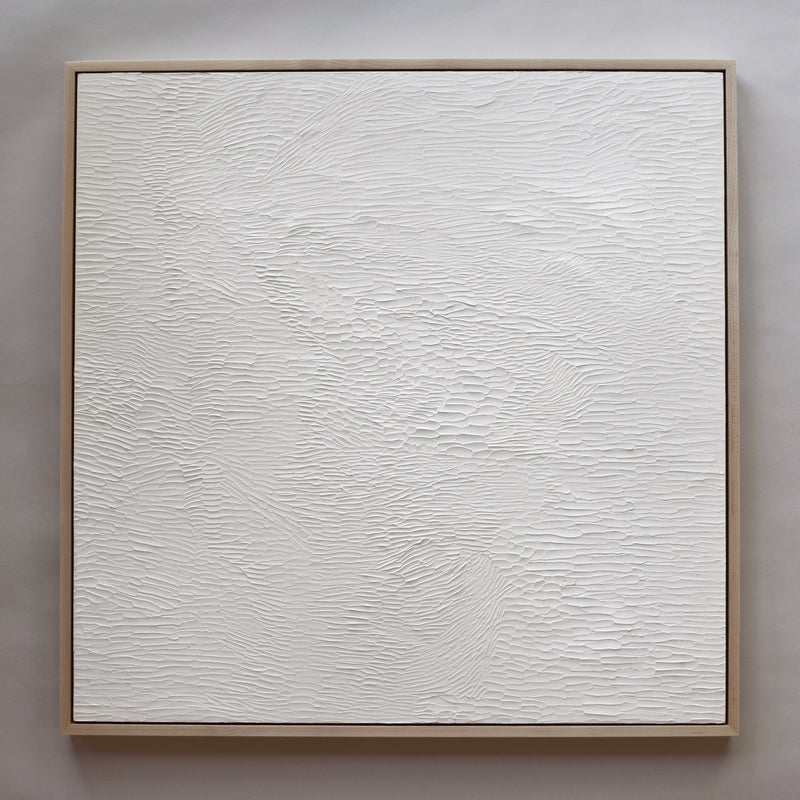 Ripple. White Textured Abstract Painting.