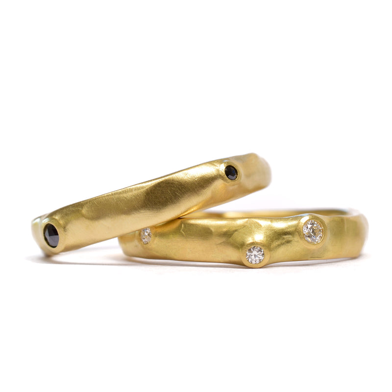 Organic Ring Bands by Johnny Ninos. Available at Ninos Studio.