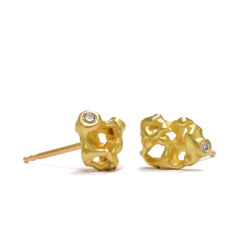 Post Earrings. Customize in 18k yellow, 18k rose, or 14k Palladium White Gold. Available at Ninos Studio. 