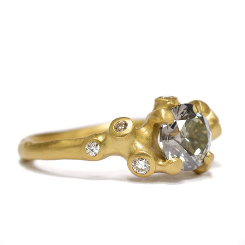 Grey Diamond Cluster Ring